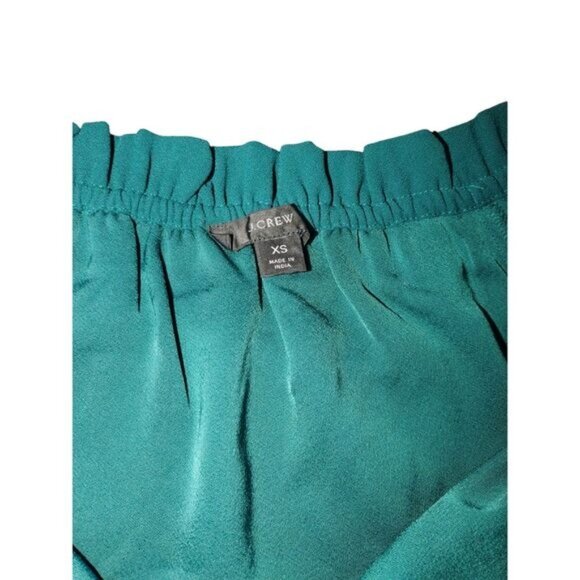 J. Crew Drapey Ruffleneck Top‎ in 365 Crepe Womens XS Forest Green Forestcore - Picture 2 of 9